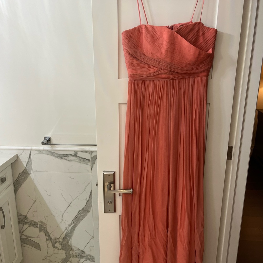 J. Crew Elegant Silk Chiffon Coral Maxi Dress - Picture 3 of 3